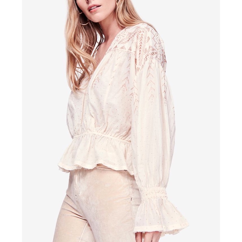 Free People Counting Stars Glitter Blouse Size XS